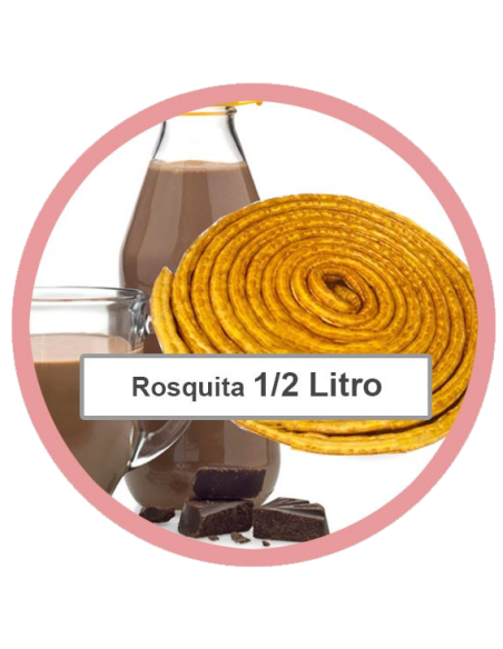 Rosquita con medio litro de chocolate Rosquita con medio litro de chocolate
